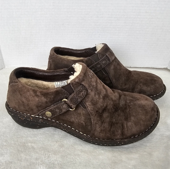 UGG Oleander Brown Suede Shearling Lined Comfort Clogs Slip-On Shoes Size 8 - Picture 2 of 11